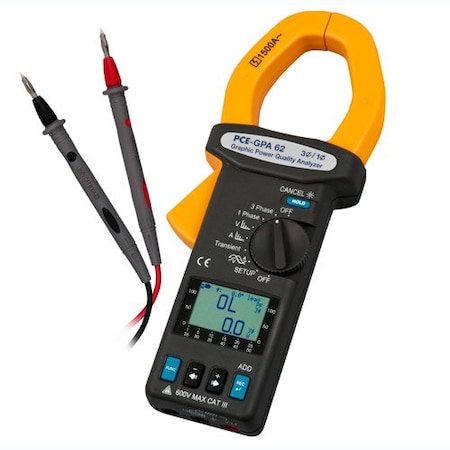 Pce Instruments Digital Clamp Power Analyzer, 4.0 to 600V PCE-GPA 62